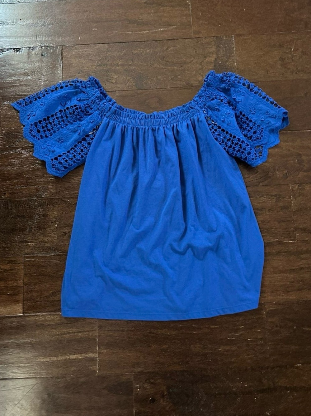 Lilly Pulitzer Fayette Off-The-Shoulder Top Blue size Small-NWT - Picture 3 of 8